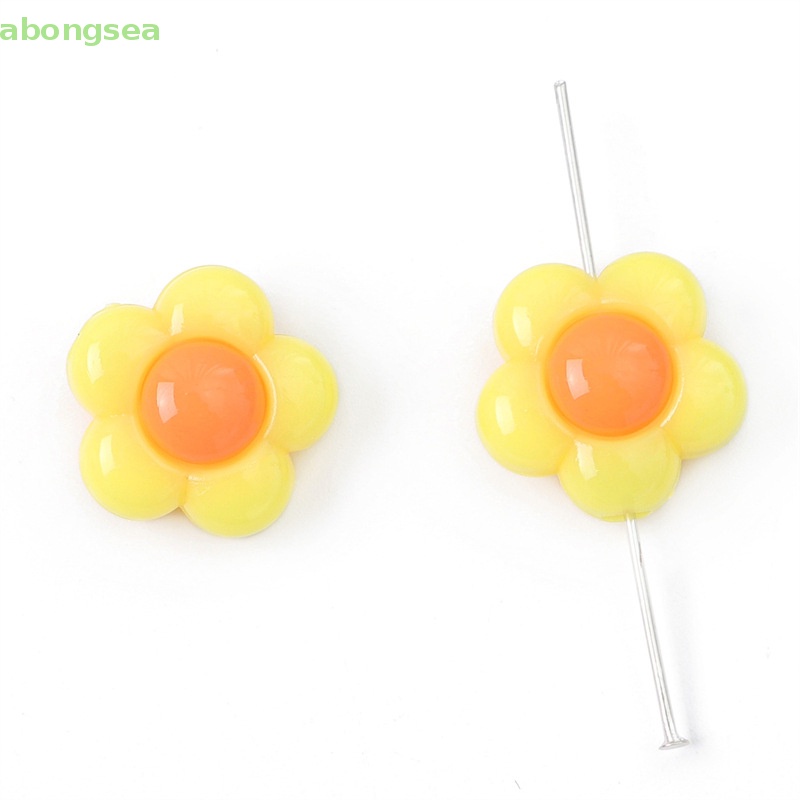 Set 20 / 40 Hạt Xỏ Lỗ Hình Hoa Nhiều Màu Sắc Dùng Để Làm Đồ Trang Sức Thủ Công