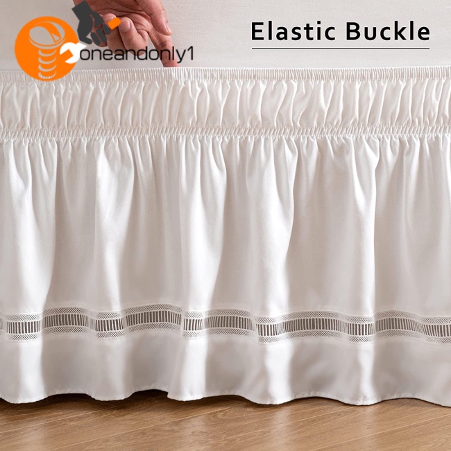 [COD] Vỏ Bọc Khung Giường Không Nhăn Màu Trơn Viền Ren Nhún Bèo Có Thể Giặt Máy