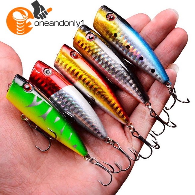 Set 5 Mồi Giả Nhử Cá Kèm Móc Câu Tiện Dụng Chất Lượng Cao