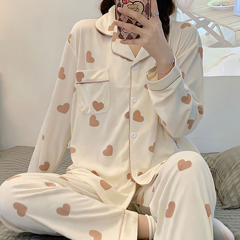 Bộ Đồ Ngủ Cotton Giả Cotton In Hình Hello Kitty Phong Cách Nhật Bản Dễ Thương Cho Nữ