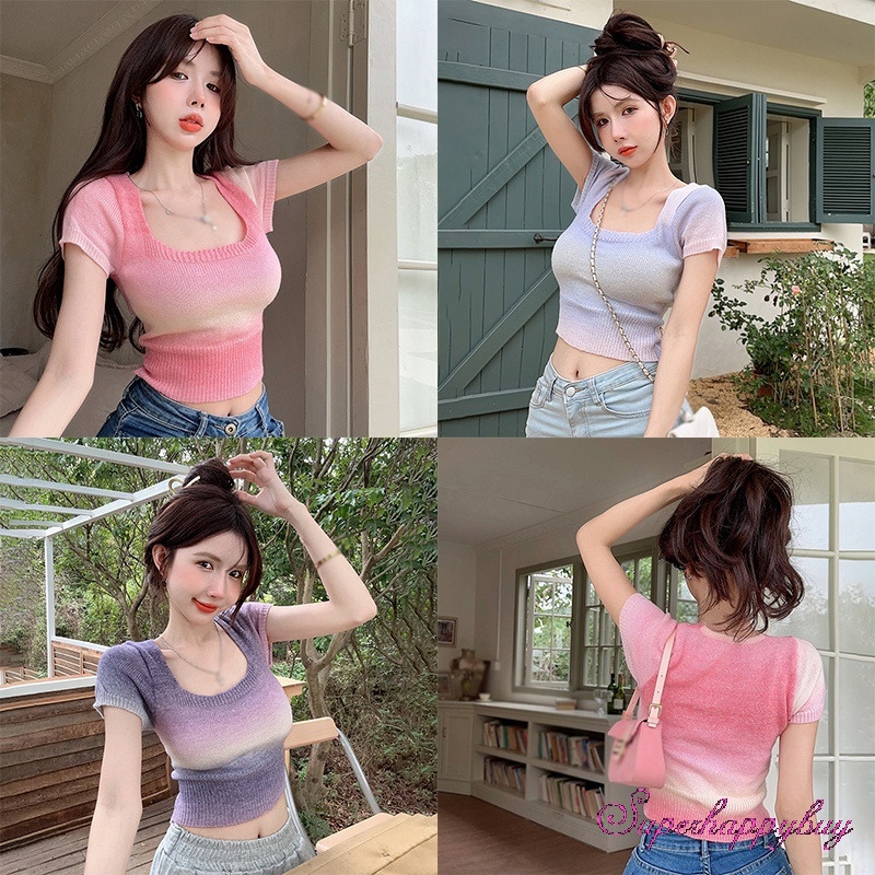 Áo Thun Croptop Tay Ngắn Dáng Ôm Thời Trang Mùa Hè Dành Cho Nữ