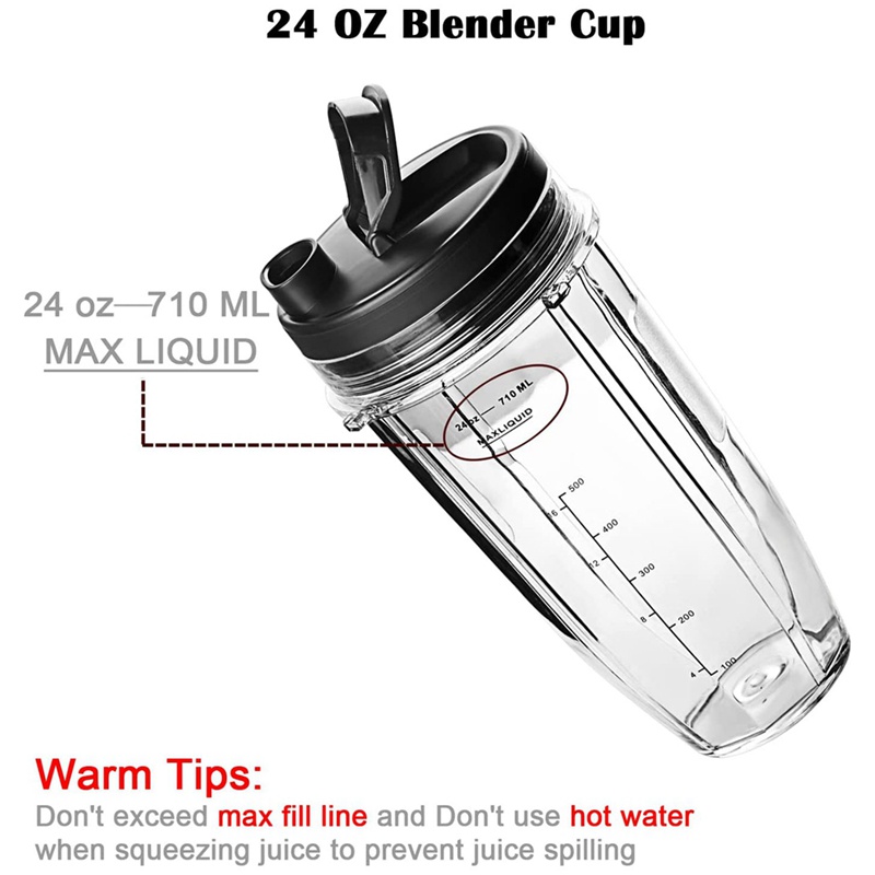 Cốc Trộn 24Oz Có Nắp Đậy Và Cọ Làm Sạch Tương Thích Với Ninja Auto IQ