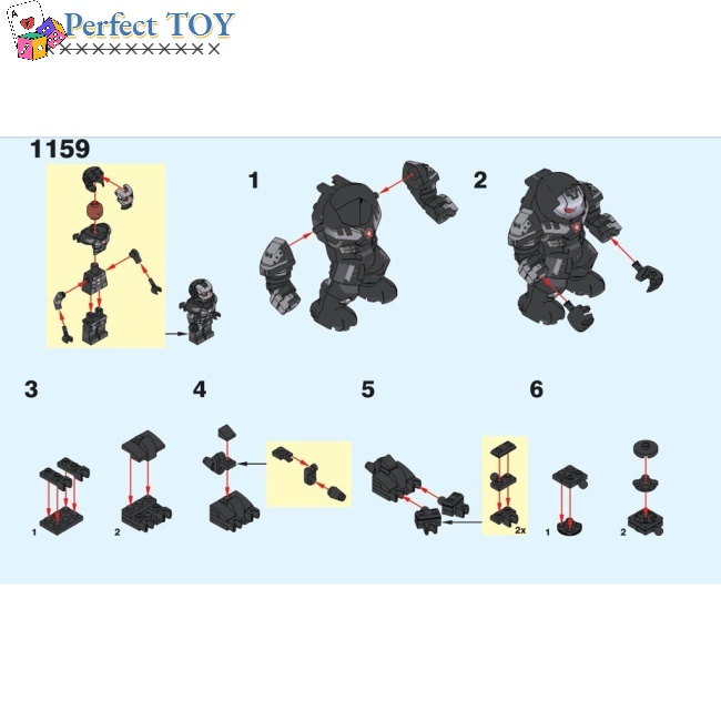 Mô Hình Lego Nhân Vật Siêu Anh Hùng Hulkbuster 44