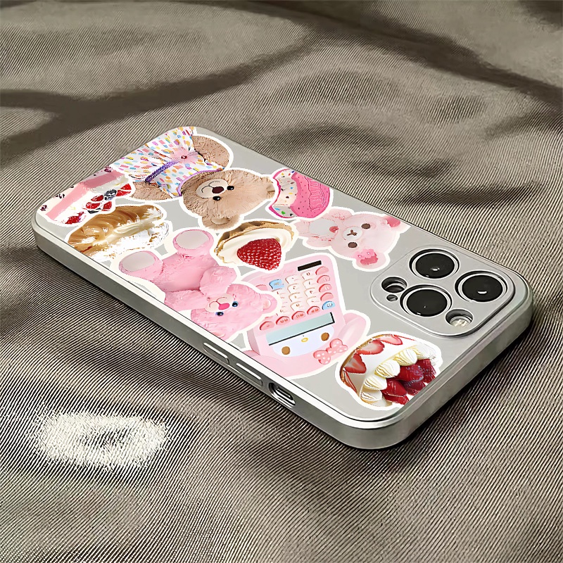 Ốp Điện Thoại Silicon TPU Mềm Mạ Điện Hình Gấu Chống Sốc Cho IPhone 14 13 12 11 Pro XS Max XR X 8 + 7 6S Plus