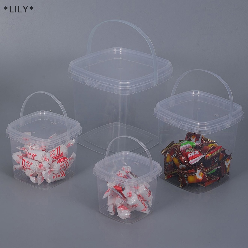 Lily 280ml/500ml/1L/2L Xô Nhựa Có nắp đậy và xử lý thực phẩm Storge container uuu
