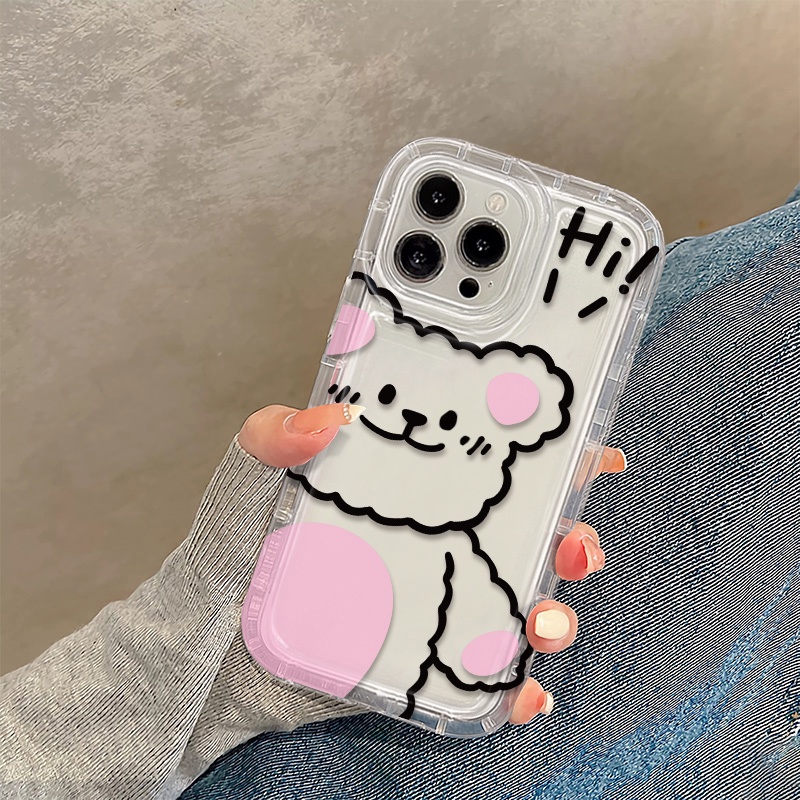 Ốp Điện Thoại TPU Silicon Mềm Trong Suốt Chống Sốc Hình Gấu Cho IPhone 14 13 12 11 Pro XR X XS Max 8 + 7 Plus