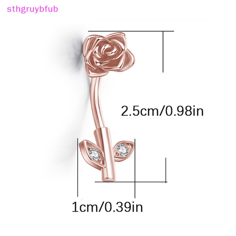 Khuyên Rốn Hình Hoa Hồng Đính Đá Zircon Thời Trang Cho Nữ