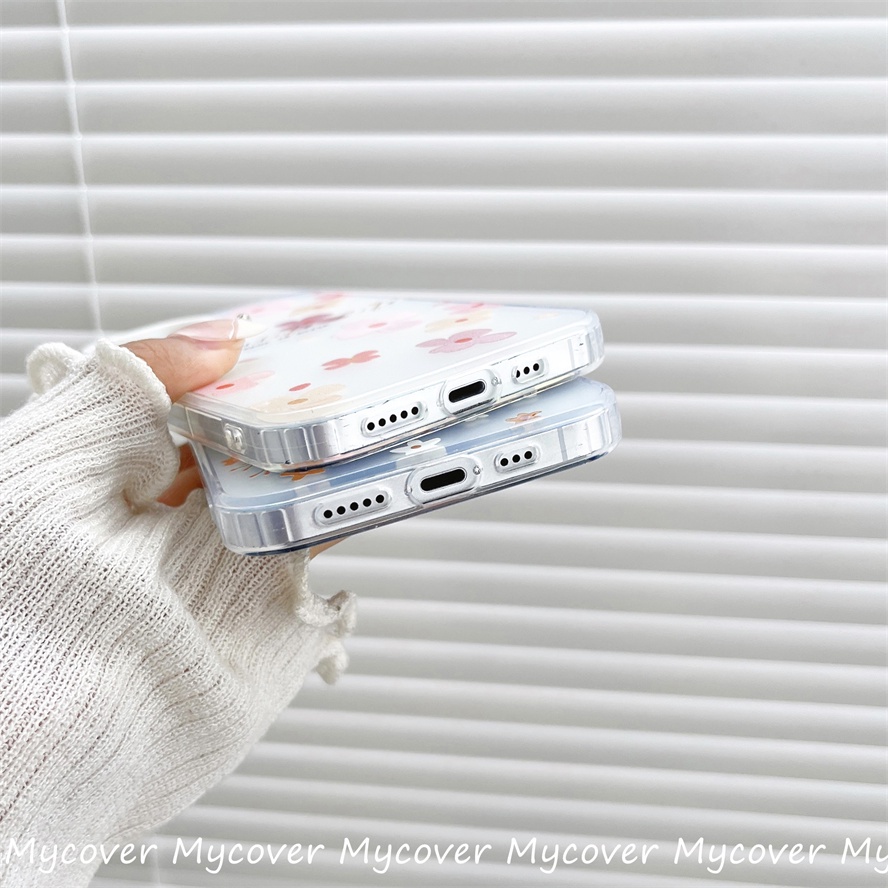 Ốp Điện Thoại Silicon Mềm Họa Tiết Hoa Màu Gradient Cho iPhone 14 13 12 11 Pro Max X XR Xs Max 6 7 8 Plus