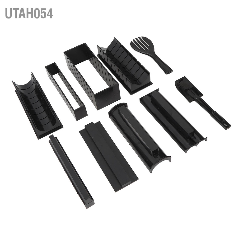 Utah054 Bộ 10 Máy Làm Sushi Cơm Cuộn Tự Dụng Cụ Thìa Đĩa Nĩa Cho Nhà Bếp Gia Đình