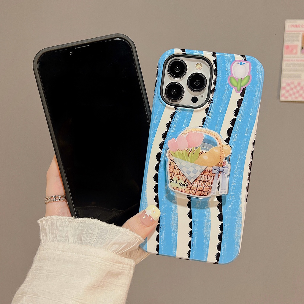 Ốp Điện Thoại PC Cứng Chống Sốc Họa Tiết Hoa Kèm Giá Đỡ Cho iPhone 11 13 12 14 Pro Max