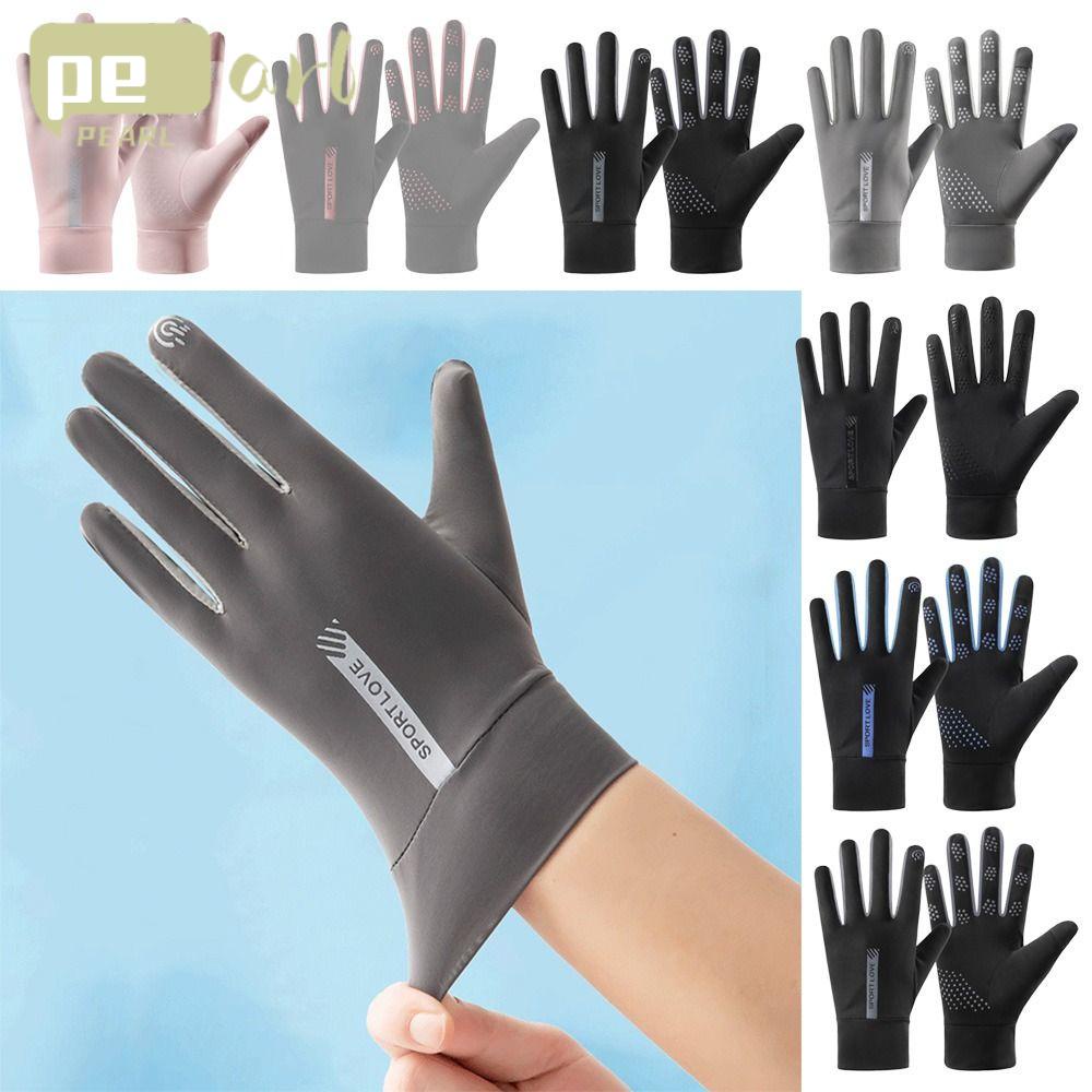 .Găng Tay Chống Nắng Bằng Lụa Lạnh Thoáng Khí Dùng Khi Lái Xe