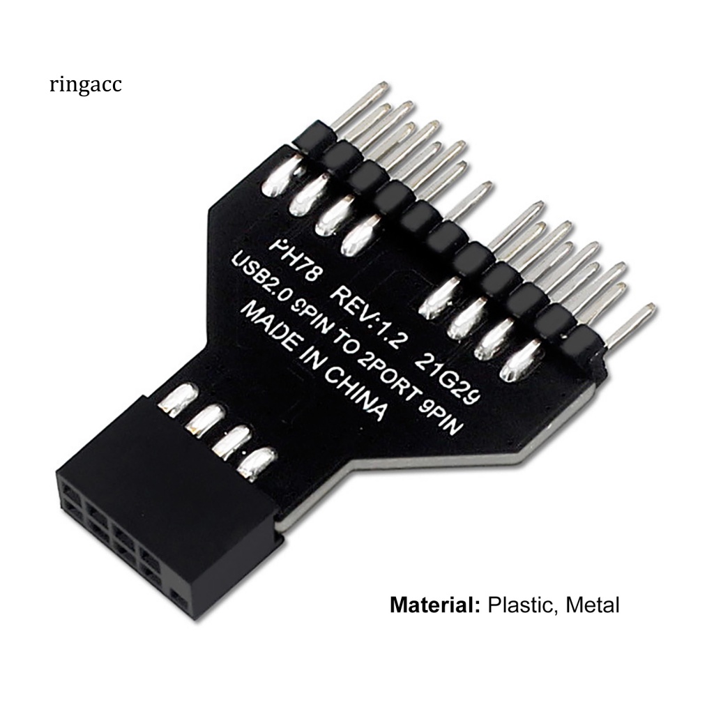 Đầu Nối Bo Mạch Chủ Cổng USB2.0 9Pin Sang 2 9Pin RGB Cho Đèn RGB Máy Tính