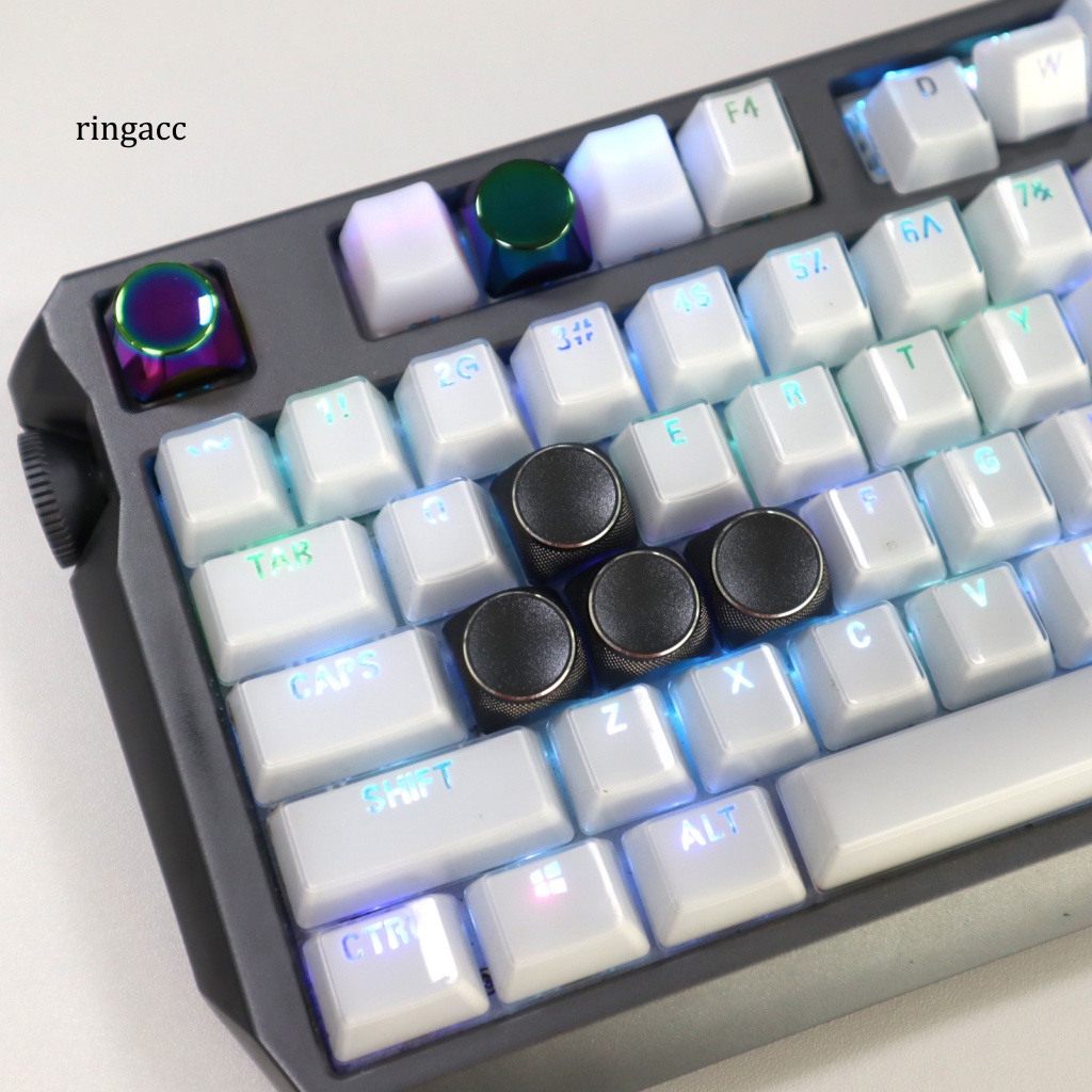 Rga Set 5 Nắp Bàn Phím Cơ Bằng Kim Loại Mạ Điện Màu Gradient Tiện Dụng Cho Máy Tính Để Bàn