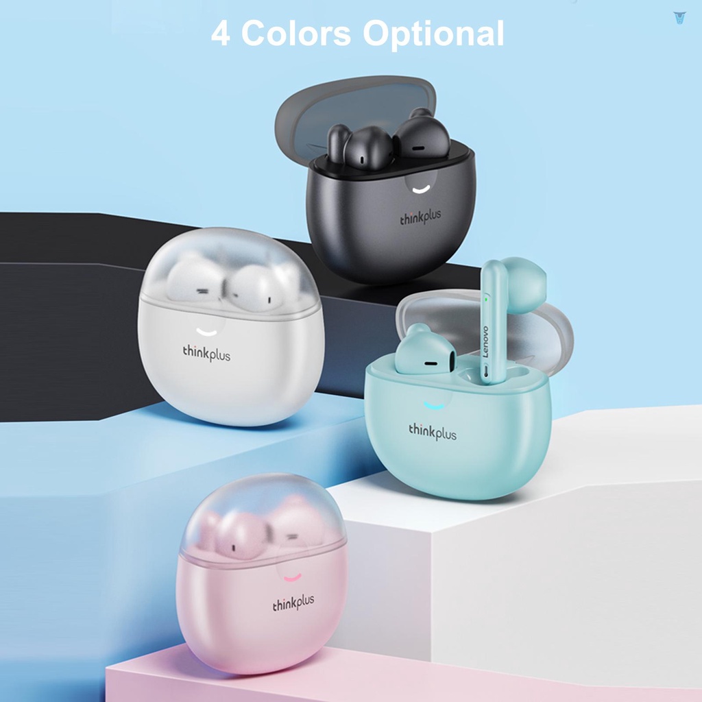 LENOVO Bộ Tai Nghe Thể Thao Không Dây Bluetooth 5.1 Mini Điều Khiển Cảm Ứng Có Mic &amp; Hộp Sạc Ốp