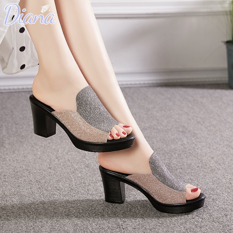 Dép Cao Gót Đế Dày Mềm Mại Chống Trượt Chống Thấm Nước Thời Trang Dành Cho Nữ Có size Lớn