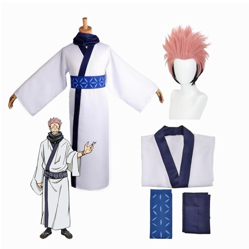 Ryomen sukuna Tóc Giả Hóa Trang anime jujutsu kaisen Màu Trắng Cho Nam