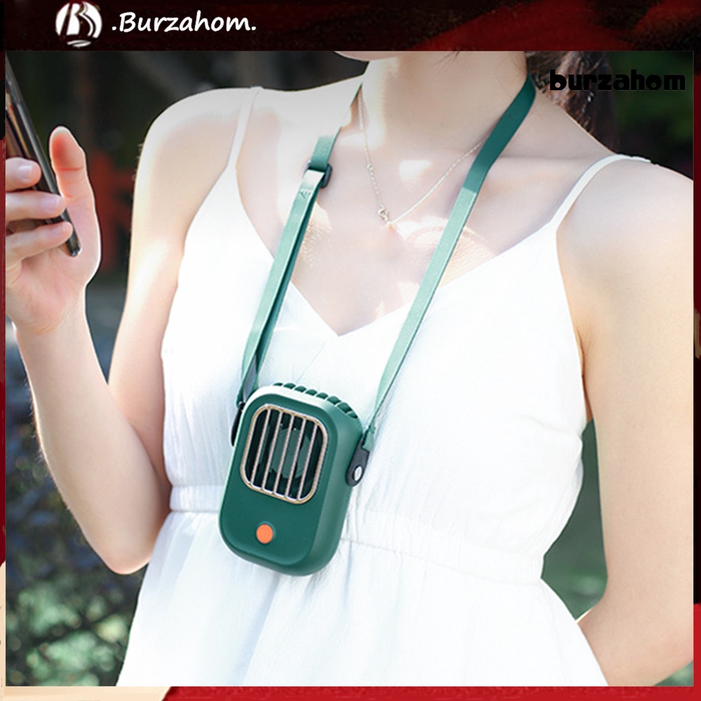 Quạt Làm Mát Mini 3 Tốc Độ Gió Để Bàn Kèm Dây Đeo Cổ Tiện Dụng