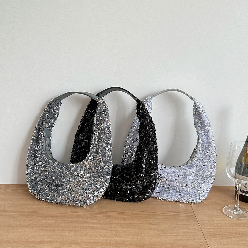 Túi Đeo Vai Chữ U Đính Kim Sa Lấp Lánh Thời Trang Cho Nữ