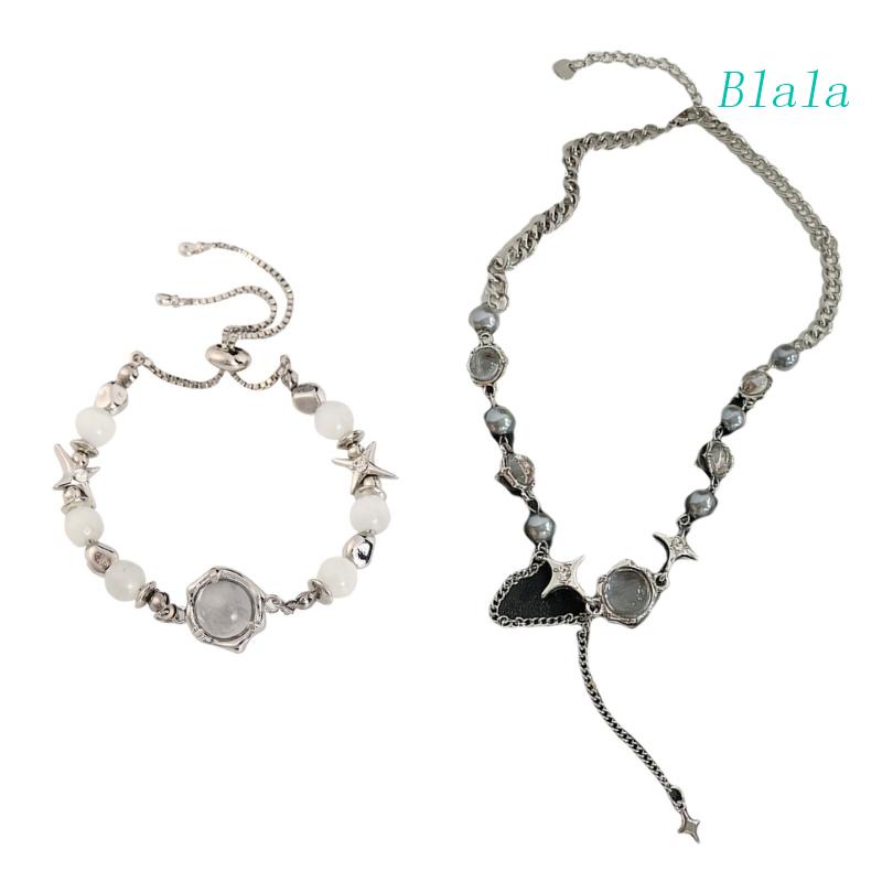 Bộ Trang Sức Vòng Cổ / Vòng Tay Đính Đá Pha Lê Lấp Lánh Đơn Giản