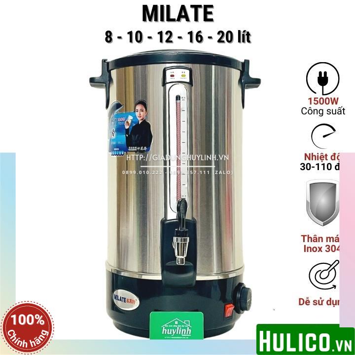 Bình đun nước nóng Milate - 8 lít - 10 lít - 12 lít - 16 lít - 20 lít - Inox 304 cao cấp