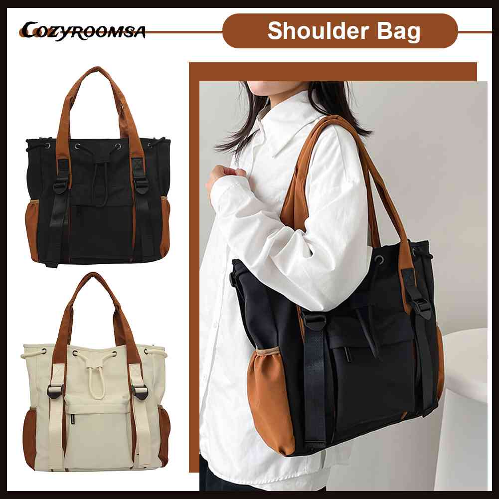 Túi Tote Đeo Chéo Cỡ Lớn Màu Sắc Tương Phản Đa Năng Thời Trang Cho Nữ