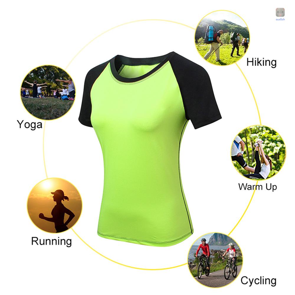 Áo Thun Raglan Tay Ngắn Cổ Tròn Nhanh Khô Thời Trang Cho Nữ