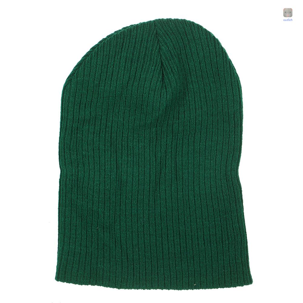 Mũ Len Beanie Dệt Kim Họa Tiết Kẻ Sọc Màu Sắc Tinh Khiết Ấm Áp Thời Trang Unisex