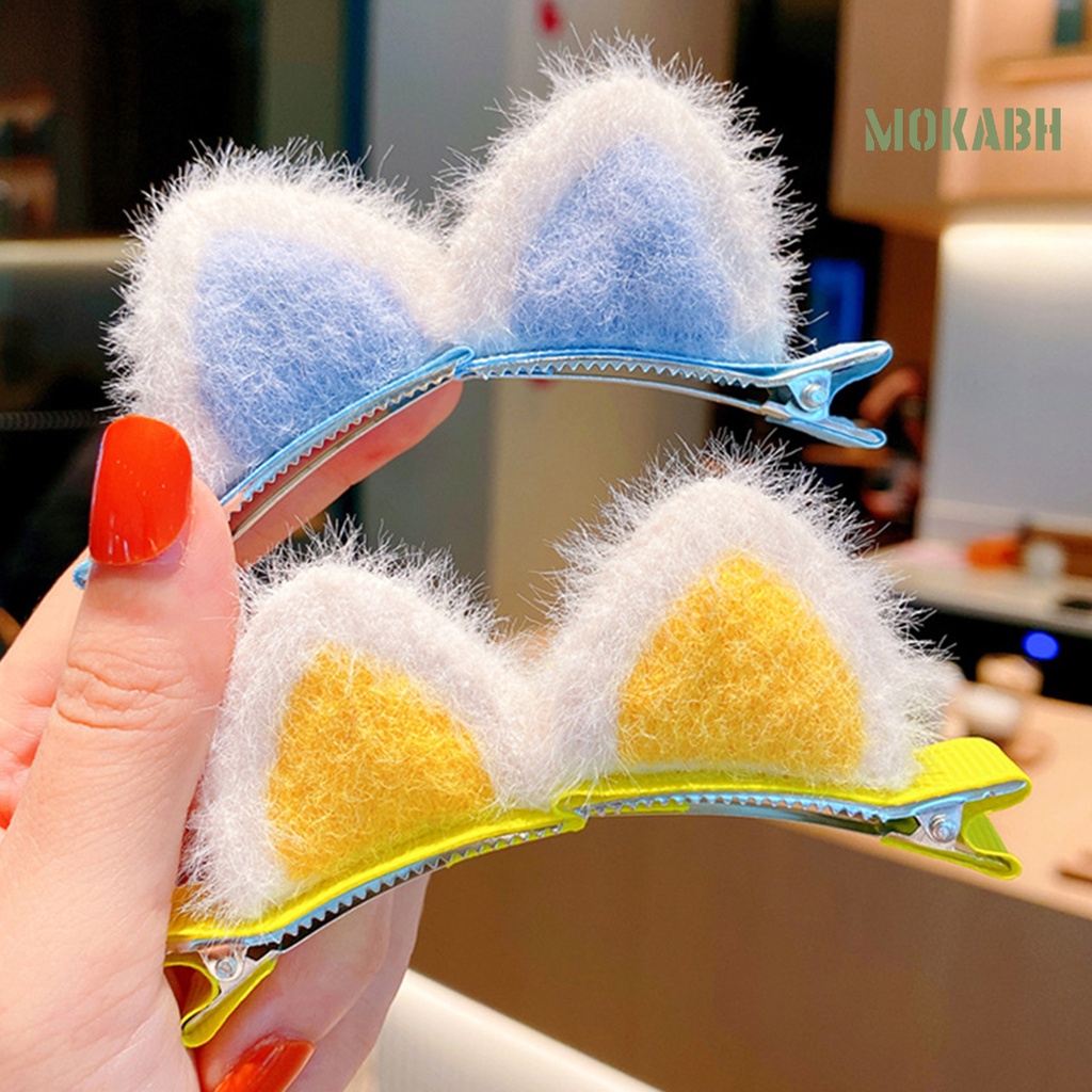 1 Cặp Kẹp Tóc Hình Tai Mèo Nhiều Màu Sắc Quyến Rũ