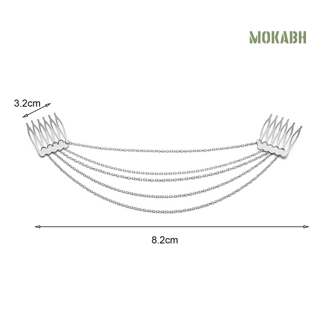 Lược Cài Tóc Bằng Hợp Kim Phối Dây Xích Tua Rua Thời Trang