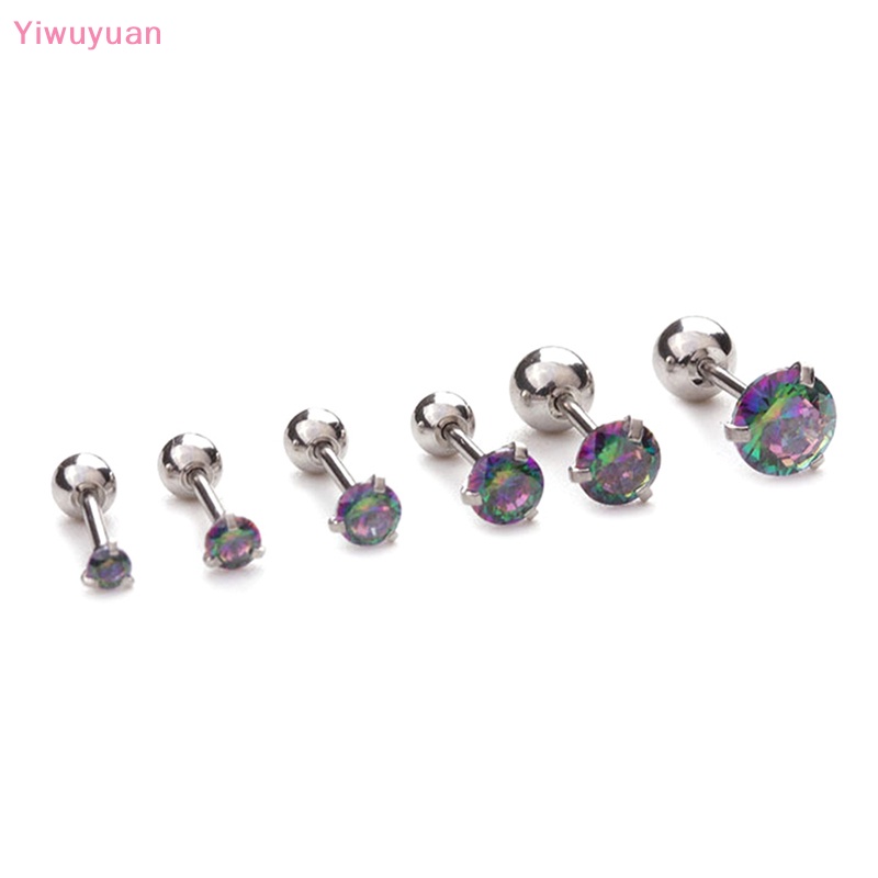 1 Khuyên Tai Xoắn Ốc Đính Đá Zircon Nhiều Màu Mới