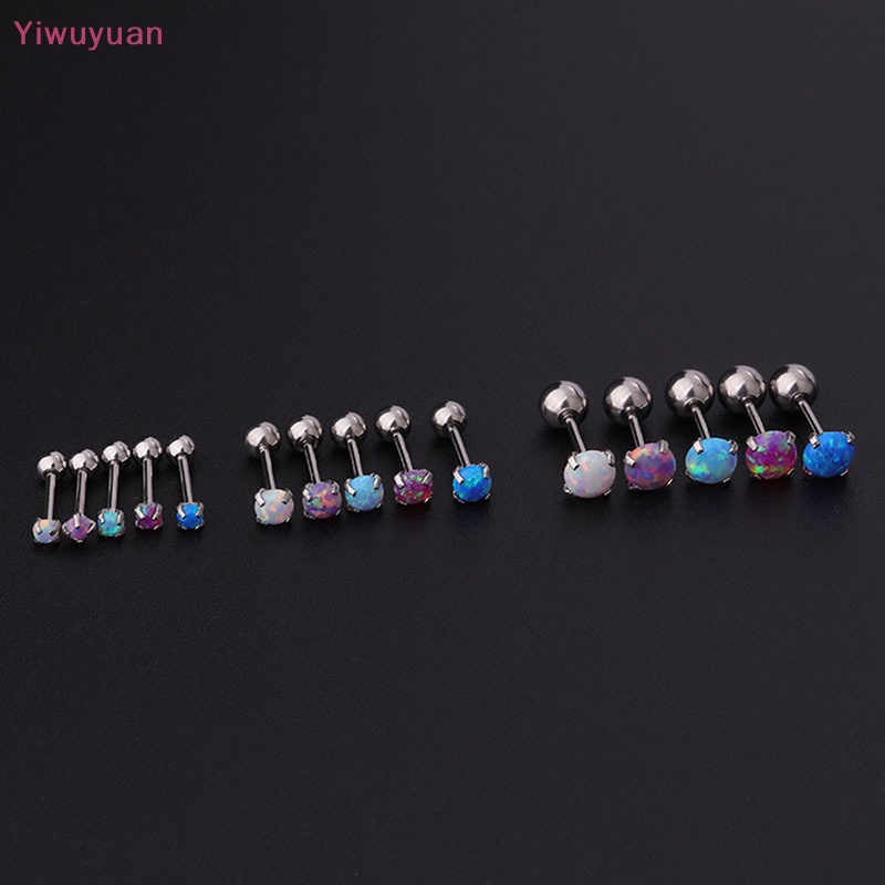 1 Khuyên Tai Xoắn Ốc Đính Đá Opal Nhiều Màu Mới