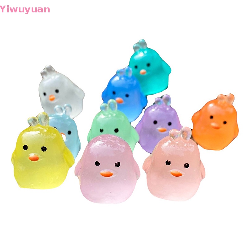 Bộ 5 Vịt Mini Phát Sáng Dùng Trang Trí Tiểu Cảnh Mới