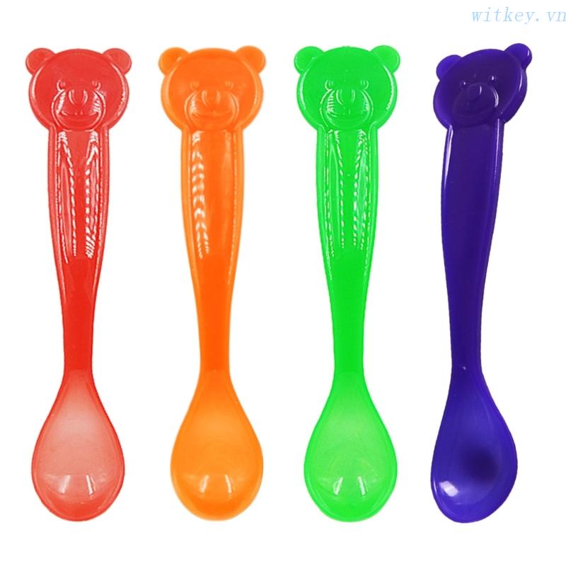 Muỗng Ăn Silicone Cảm Biến Nhiệt Thay Đổi Màu Sắc An Toàn Dành Cho Trẻ Em
