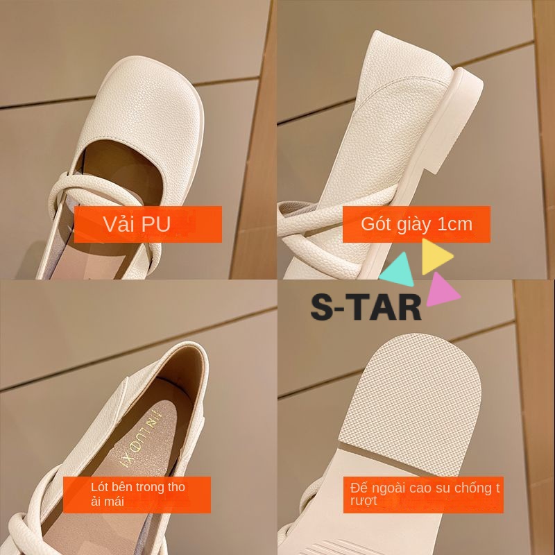 Giày Búp Bê Da Mềm Đế Bằng Thời Trang Xuân Hè 2023 Cho Nữ