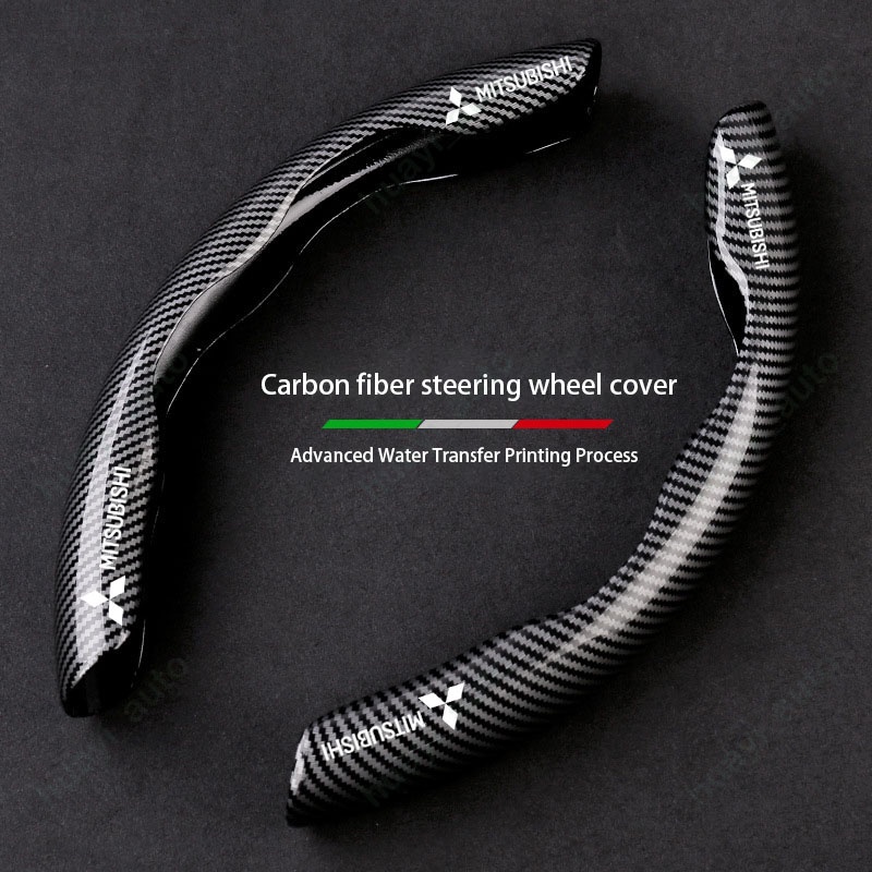 Vỏ Bọc Vô Lăng In Họa Tiết Sợi Carbon Cho Xe Hơi Mitsubishi Xpander Delica Pajero Sport L200 Fuso Eclipse Cross