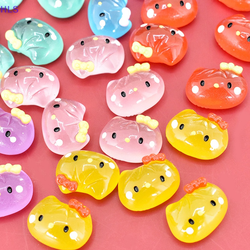 Set 10 Chú Mèo Dạ Quang Mini Bằng Nhựa Resin Dùng Trang Trí Sổ Tay