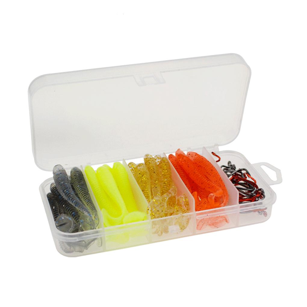 Set 60 Mồi Câu Cá Nhân Tạo Chống Va Chạm Có Móc Xoay Tiện Dụng