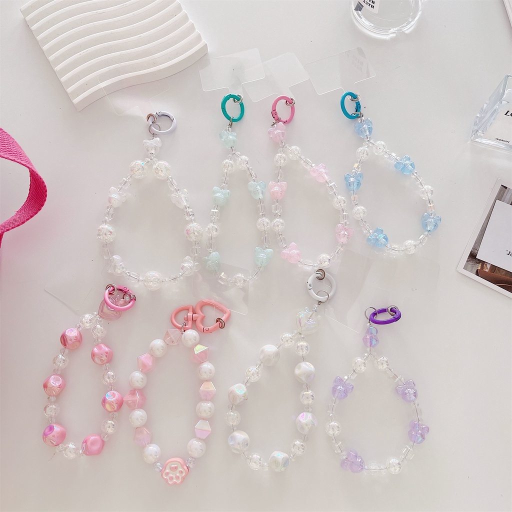 Dây Đeo Điện Thoại / Tai Nghe Bằng Acrylic Ngắn Gắn Nơ Bướm Hoạt Hình Cho iphone / airpods