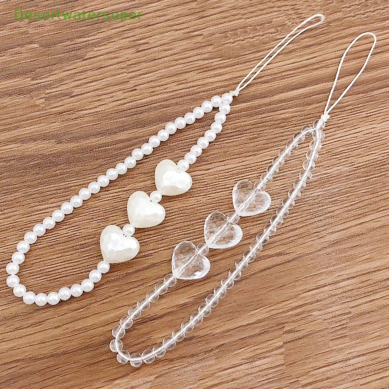 Vòng Tay Chuỗi Hạt Nhựa Hình Trái Tim Dễ Thương Chống Thất Lạc Cho Điện Thoại