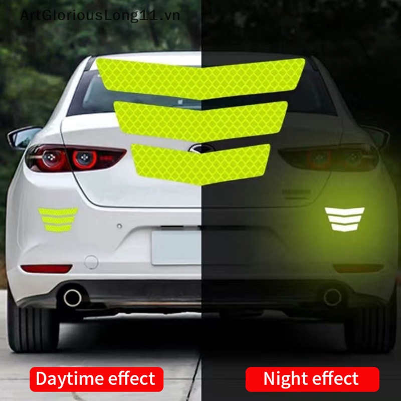 FENDER Set 3 Miếng Dán Phản Quang Cảnh Báo Hình Mũi Tên / Đuôi Xe Máy