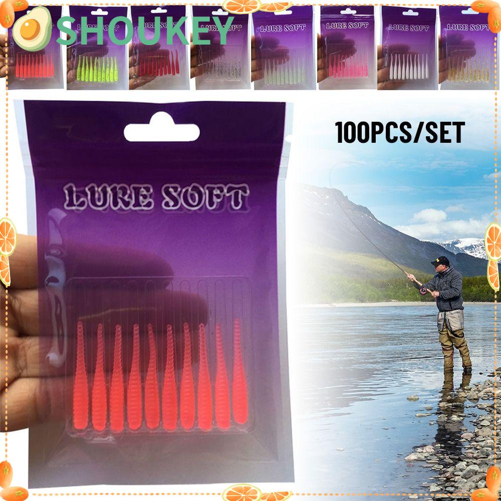 Set 100 Mồi Câu Cá Nhân Tạo Bằng Silicone Tiện Dụng