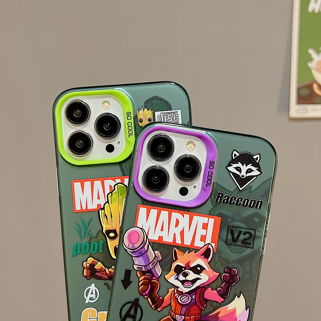 Ốp Điện Thoại tpu Dẻo Trong Suốt Họa Tiết Hoạt Hình Tên Lửa Raccoon Hai Mặt Cho iPhone 11 13 12 14 Pro Max