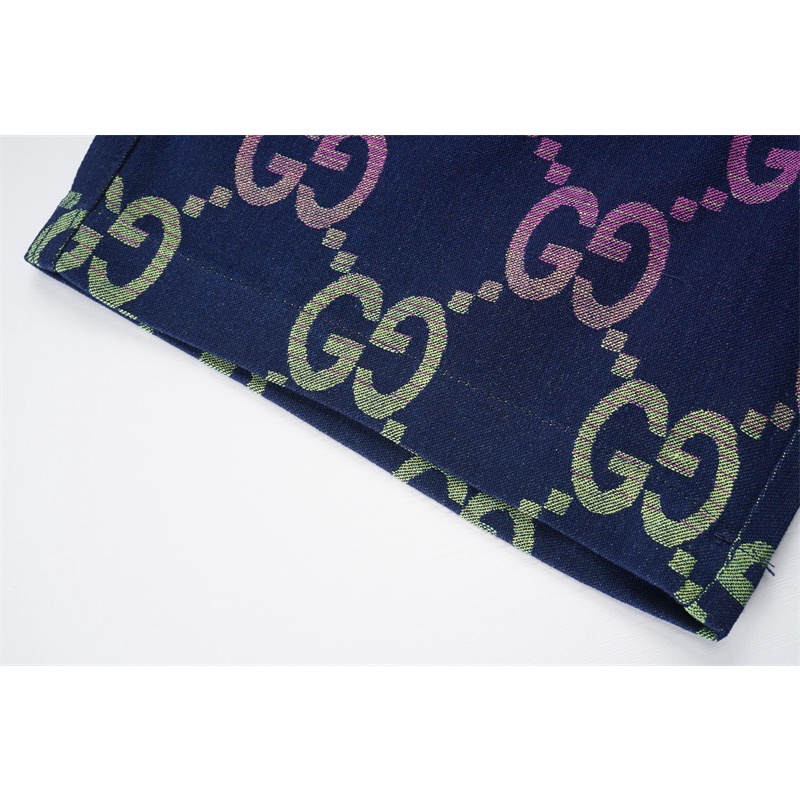 Bán Chạy Nhất G &amp; Gradual Quần Short Cao Bồi Thể Thao Dáng Rộng Eo Chun Dệt Lụa Màu Gradient Gradient Gradient Cho Nam Và Nữ