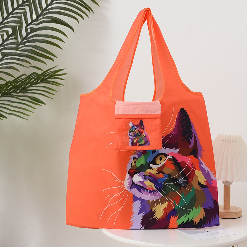 1 Túi Xách Tote Cỡ Lớn In Hình Động Vật Màu Sắc Sáng Tạo