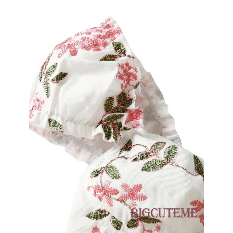 Áo Lửng Ngắn Tay Thêu Hoa Gợi Cảm Dành Cho Nữ