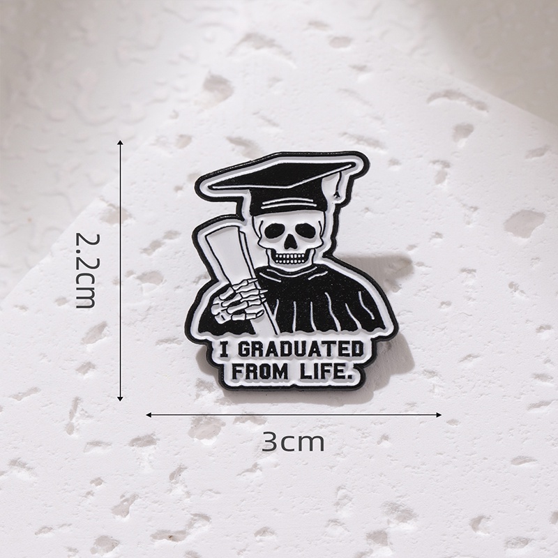 Ghim Cài Áo Hình Bộ Xương Phong Cách Punk Thích Hợp Làm Quà Tặng