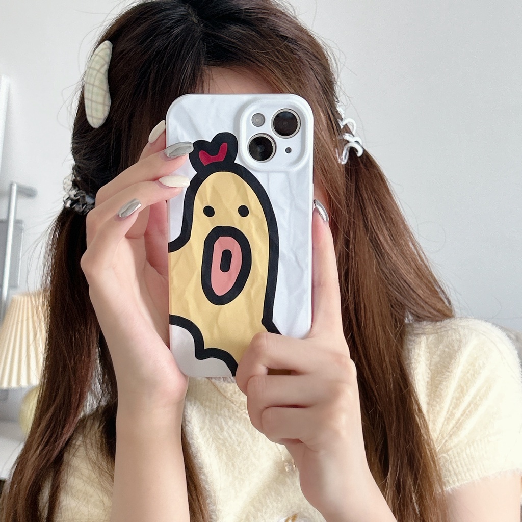 Ốp Điện Thoại PC Cứng Chống Sốc In Hình Gà La Hét Hoạt Hình Vui Nhộn Cho iPhone 13 12 11 14 Pro Max