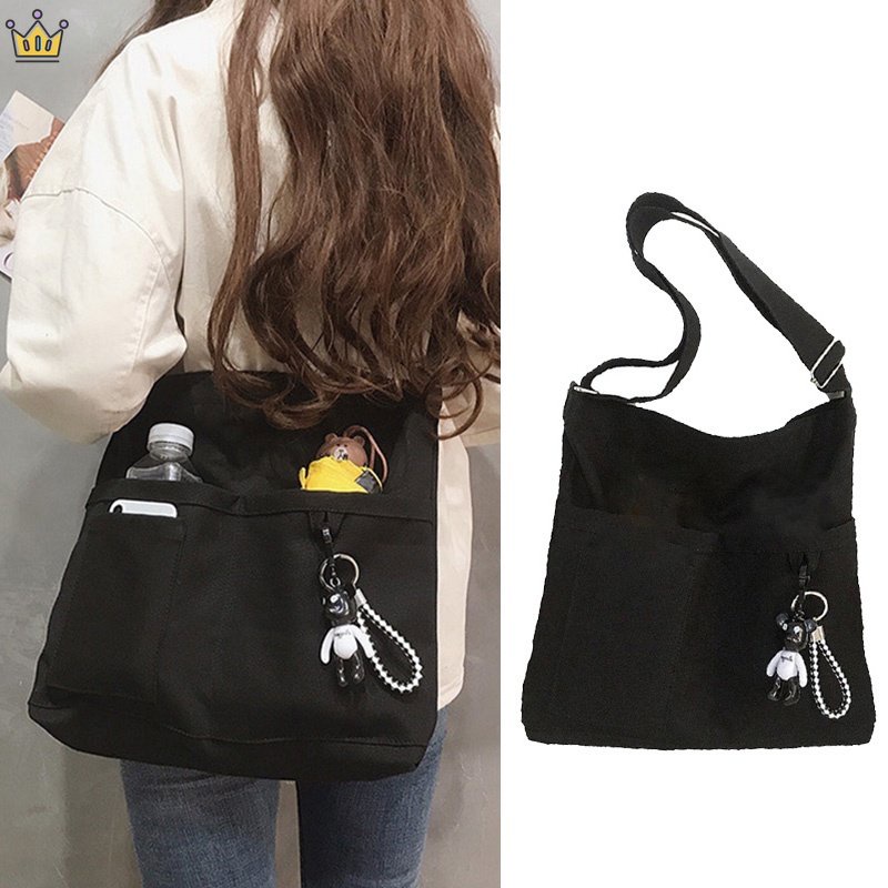 Túi Xách Đeo Vai Bằng Vải Bạt Gọn Nhẹ Đa Năng Sức Chứa Lớn Khổ A4 JP5