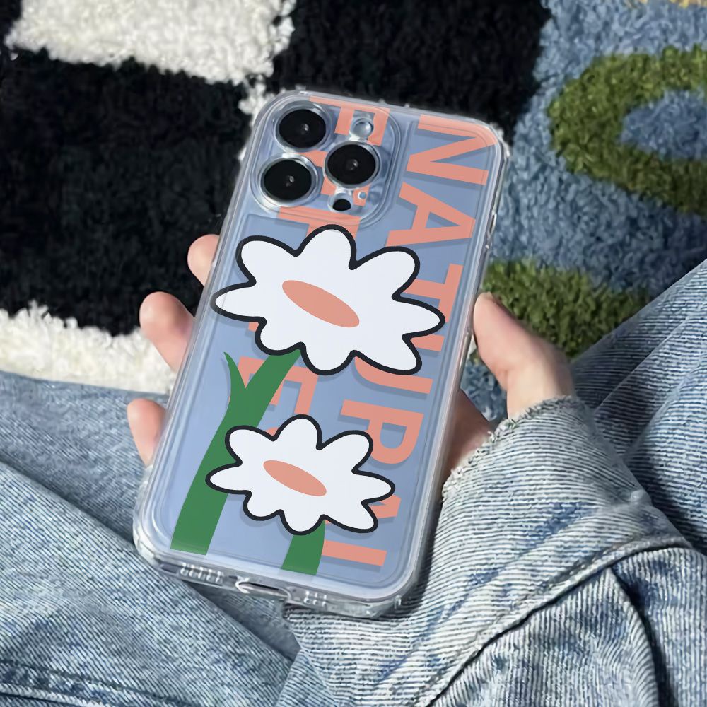 ✅Ốp Điện Thoại Mềm Chống Sốc Họa Tiết Hoa 6In Đơn Giản Cho Iphone1211 13plus 78 14pro max LCN0