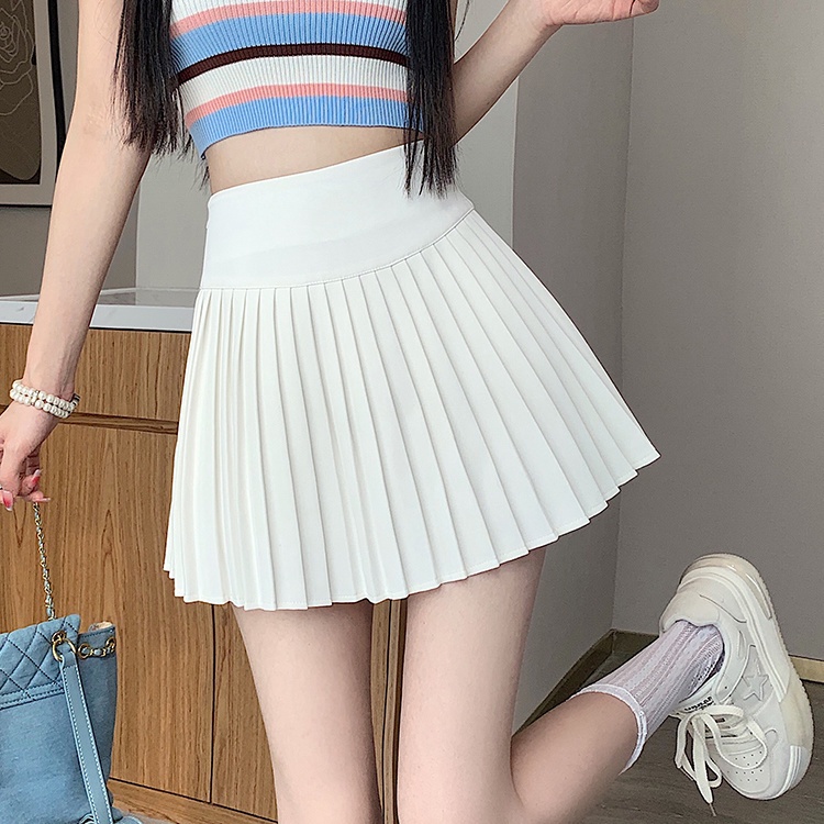 COZOK Chân Váy Xếp Ly Lưng Cao Màu Trơn Đơn Giản Quyến Rũ Thời Trang Cho Nữ